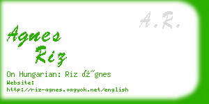 agnes riz business card